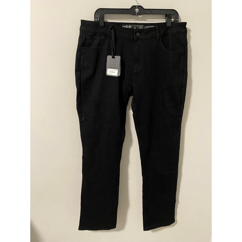 New NBT Straight Leg Black Motorcycle Jean Pants Size 32/32